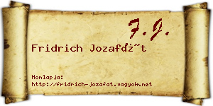 Fridrich Jozafát névjegykártya